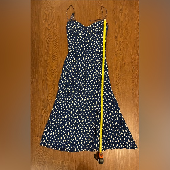 Reformation Juliette Blue & White Midi Dress in Moray - Size 4 - Picture 12 of 14